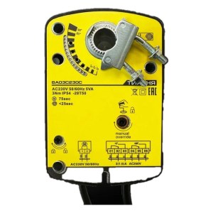 Электропривод ТИХОНЯ VA10S230S ON/OFF, 10 Н·м, 230 В, с возвратной пружиной с 2 доп. переключателями