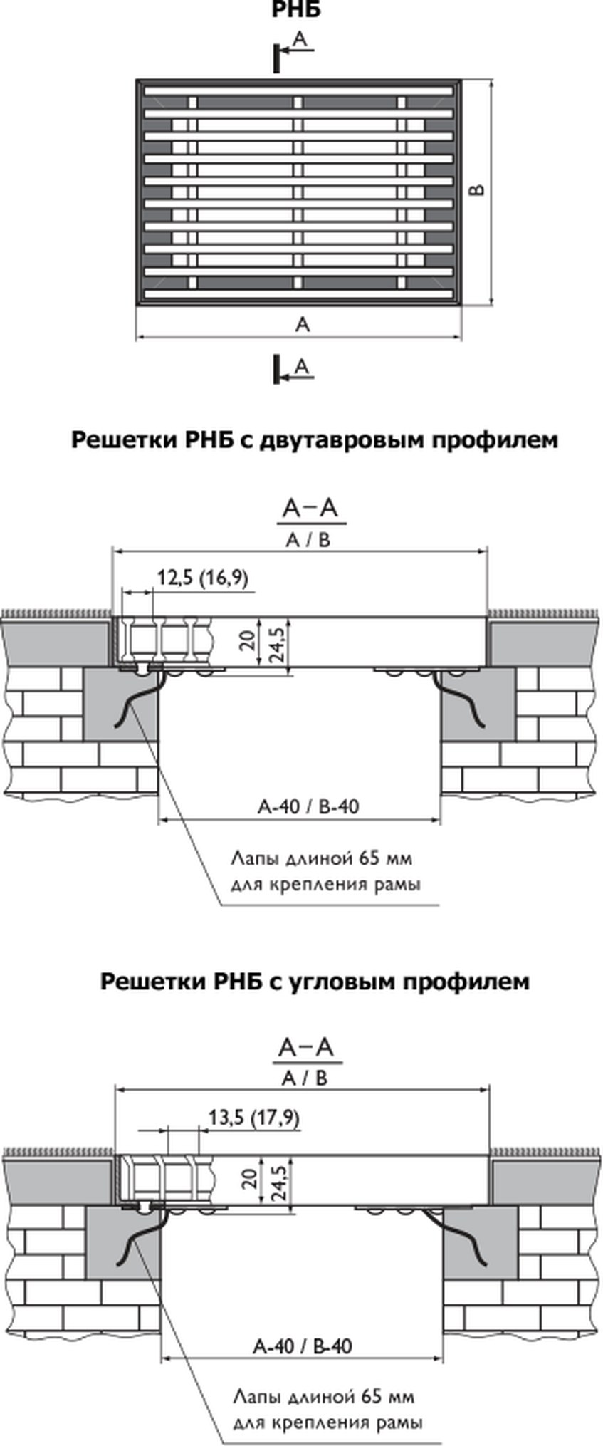 Напольная решётка РНБ Арктос блочная