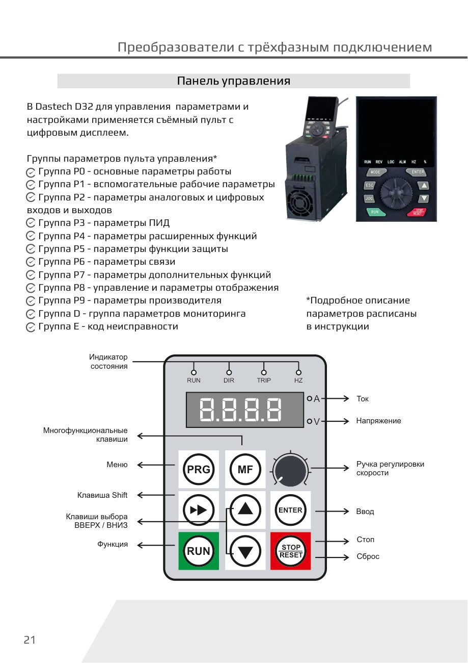 Панель управления D32 Dastech D32-T3-400G